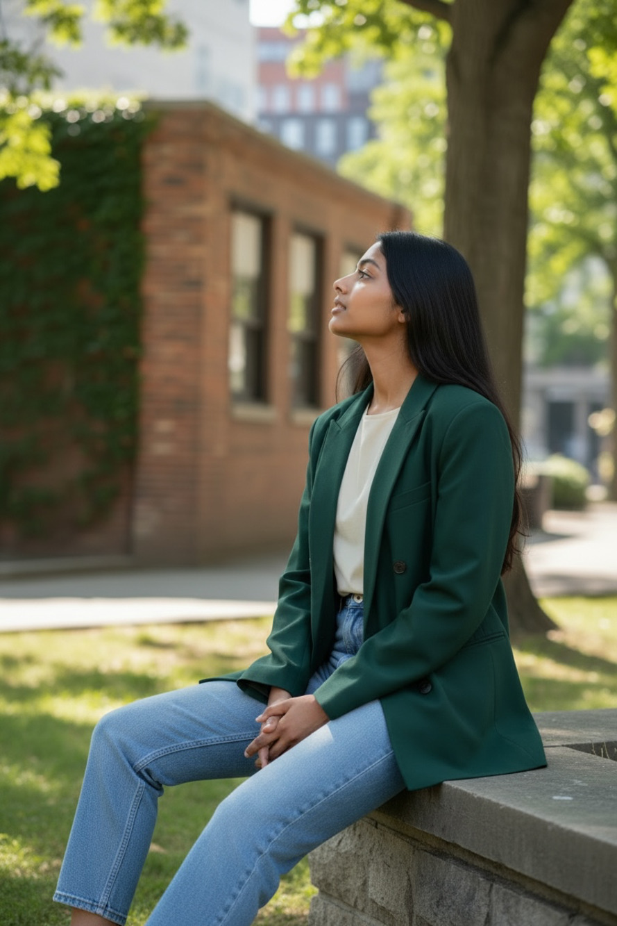 Zara Green Double Breasted Blazer Oversized Sz XL